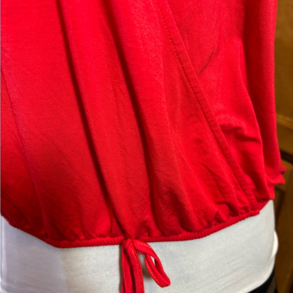 Pink Martini Red Wrap Tie‎ Front Blouse - Picture 2 of 9